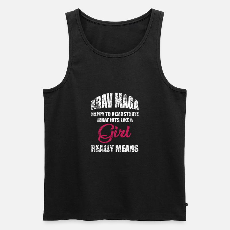 Krav Maga Mädchen - Männer Premium Bio Tank Top - Schwarz