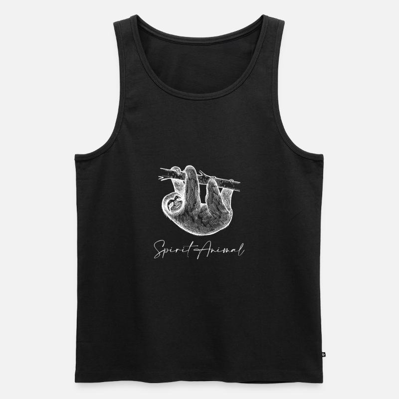 Faultier - Männer Premium Bio Tank Top - Schwarz