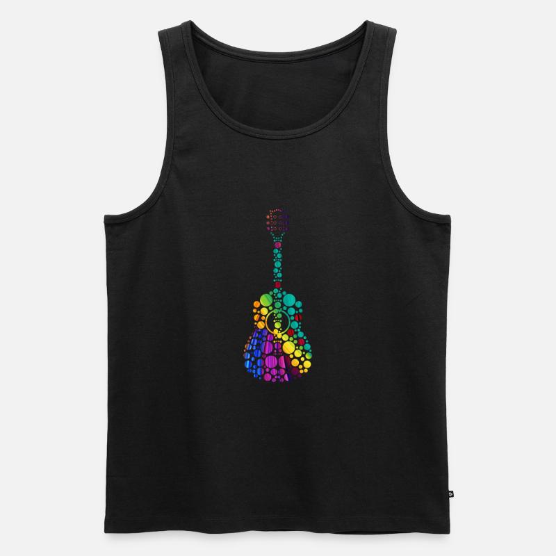 Gitarre E Gitarre - Männer Premium Bio Tank Top - Schwarz