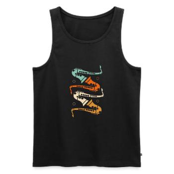 Saxophon - Männer Premium Bio Tank Top - Schwarz - Vorne - Michal (187cm)
