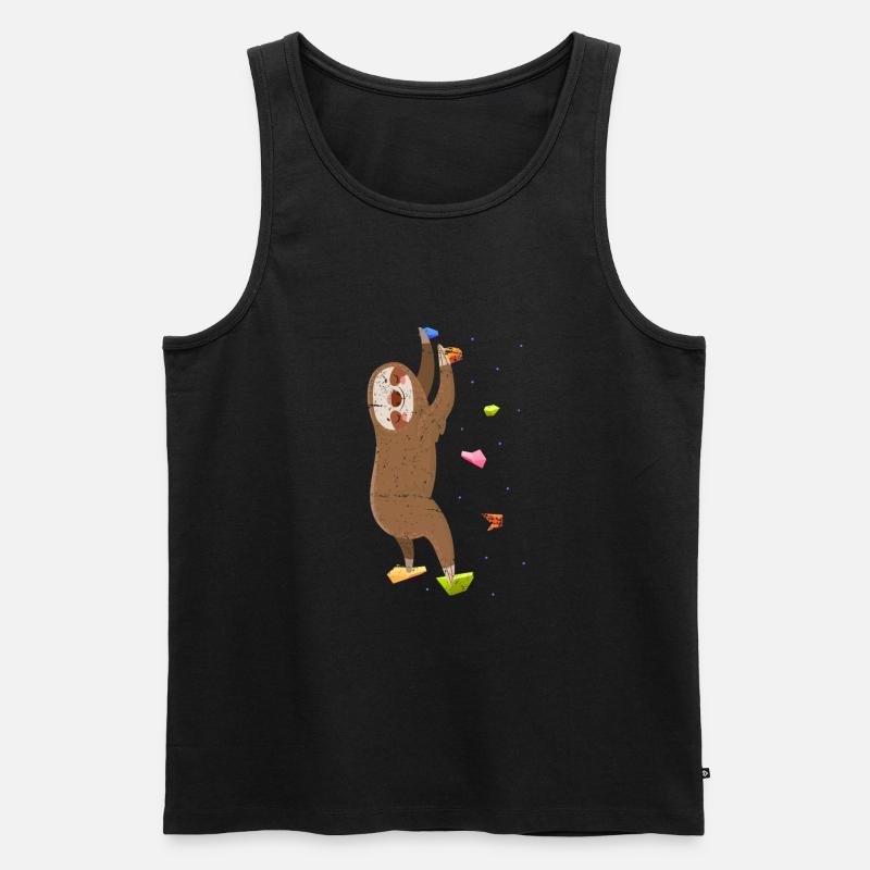 Klettern Faultier Kletterer - Männer Premium Bio Tank Top - Schwarz