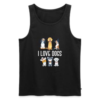 Dog gift idea dog lover - Men's Premium Organic Tank Top - black - Front - Michal (187cm)