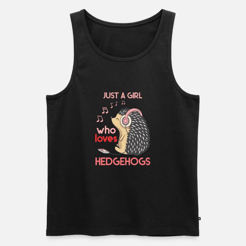 Igel Mädchen Geschenk - Männer Premium Bio Tank Top - Schwarz