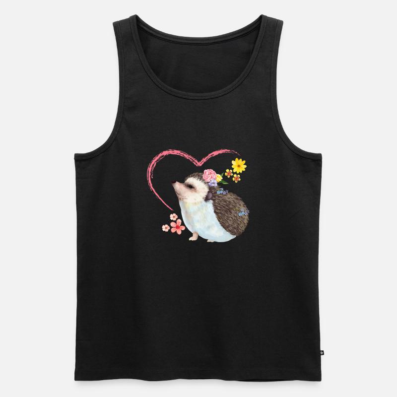 Igel Laubhaufen - Männer Premium Bio Tank Top - Schwarz