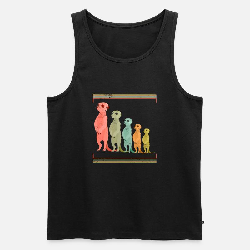 Erdmännchen Manguste - Männer Premium Bio Tank Top - Schwarz