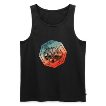 Waschbär Bär - Männer Premium Bio Tank Top - Schwarz - Vorne - Michal (187cm)