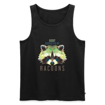 Waschbär Kinder Bandit - Männer Premium Bio Tank Top - Schwarz - Vorne - Michal (187cm)