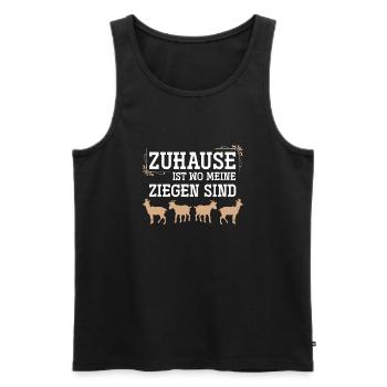Ziege - Männer Premium Bio Tank Top - Schwarz - Vorne - Michal (187cm)