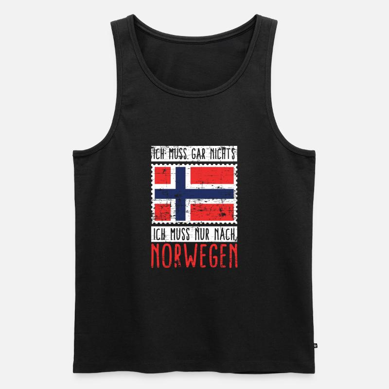 Norwegen Norweger Wikinger - Männer Premium Bio Tank Top - Schwarz