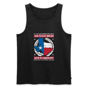 Texas Patrioten Cowboy - Männer Premium Bio Tank Top - Schwarz - Vorne - Michal (187cm)