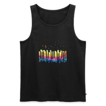 Piano musiciens - Débardeur bio Premium Homme - noir - Devant - Michal (187cm)