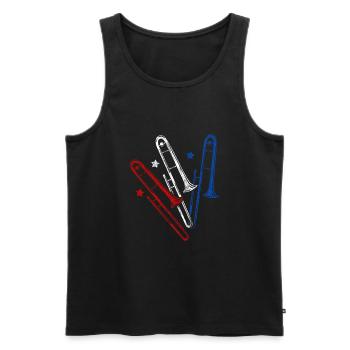 Posaune - Männer Premium Bio Tank Top - Schwarz - Vorne - Michal (187cm)