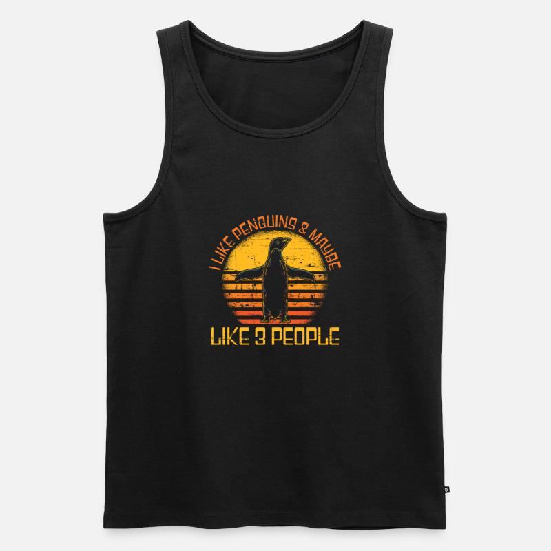 Pinguin - Männer Premium Bio Tank Top - Schwarz