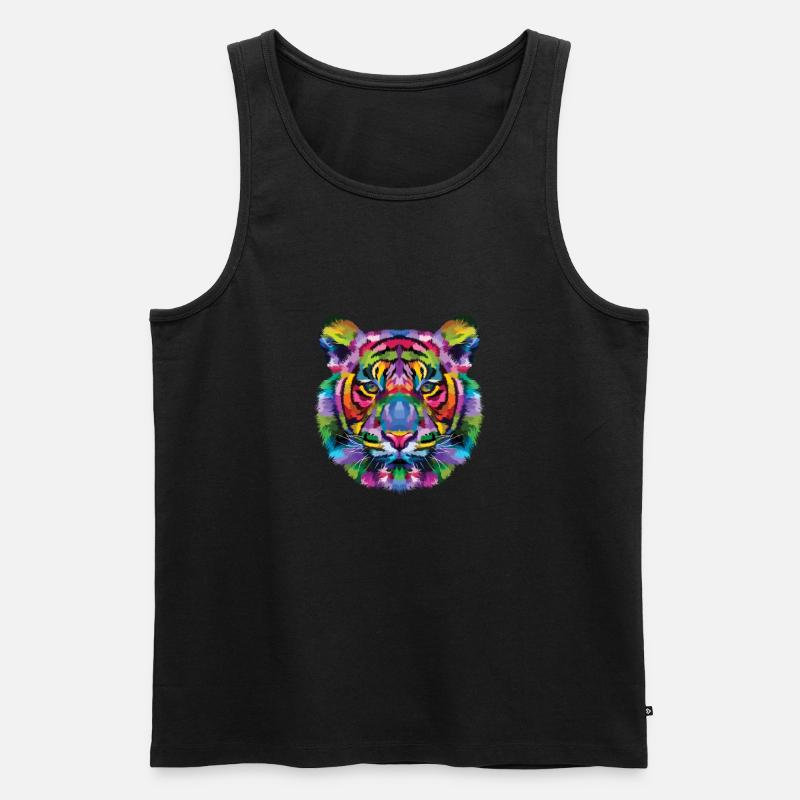 Tiger Tier - Männer Premium Bio Tank Top - Schwarz