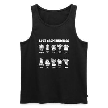 Awesome Let's Grow Kindness For Succulent Cactus - Men's Premium Organic Tank Top - black - Front - AI Model Male 178 light (178cm)