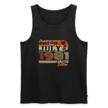 Juli 1981 Juli Geburtstagsgeschenk Juli 1981 - Männer Premium Bio Tank Top - Schwarz - Vorne - AI Model Male 178 light (178cm)