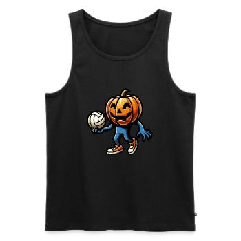 Pumpkin with volleyball - Men's Premium Organic Tank Top - black - Front - Michal (187cm)