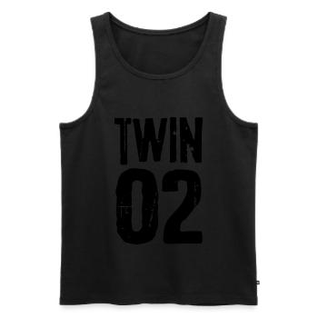 Twin 01 02 twins partnerlook twin gift - Men's Premium Organic Tank Top - black - Front - AI Model Male 178 light (178cm)