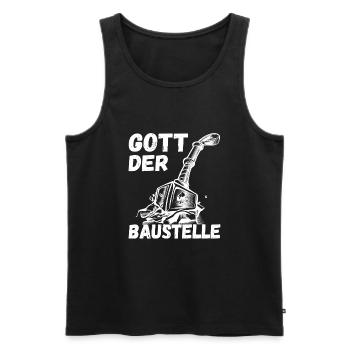 Gott der Baustelle - Bauarbeiter Geschenk - Männer Premium Bio Tank Top - Schwarz - Vorne - Michal (187cm)