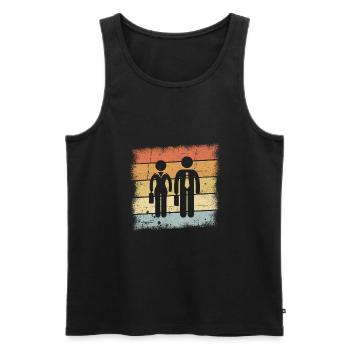 Social worker - Men's Premium Organic Tank Top - black - Front - AI Model Male 178 light (178cm)