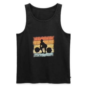 Gewichtheber Geschenk - Männer Premium Bio Tank Top - Schwarz - Vorne - Michal (187cm)