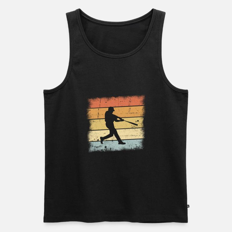 Baseball Sunset - Männer Premium Bio Tank Top - Schwarz
