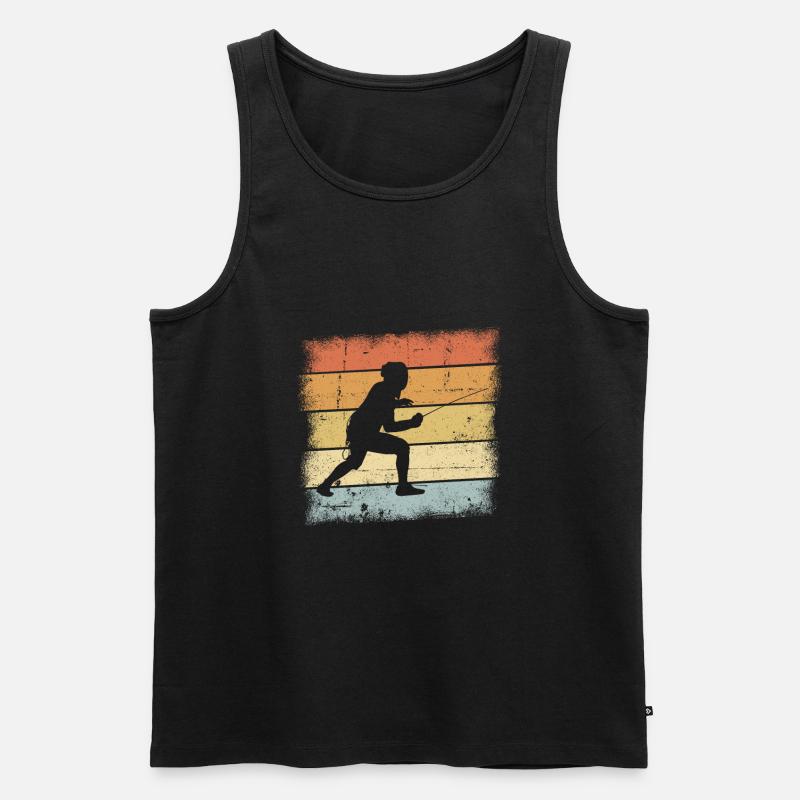 Fechten Sunset - Männer Premium Bio Tank Top - Schwarz