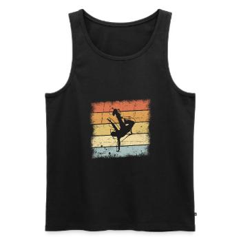 Breakdancer Retro Design - Männer Premium Bio Tank Top - Schwarz - Vorne - AI Model Male 178 light (178cm)