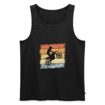 Motorcross Retro - Men's Premium Organic Tank Top - black - Front - AI Model Male 178 light (178cm)