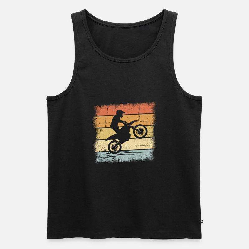 Motorcross Retro - Männer Premium Bio Tank Top - Schwarz