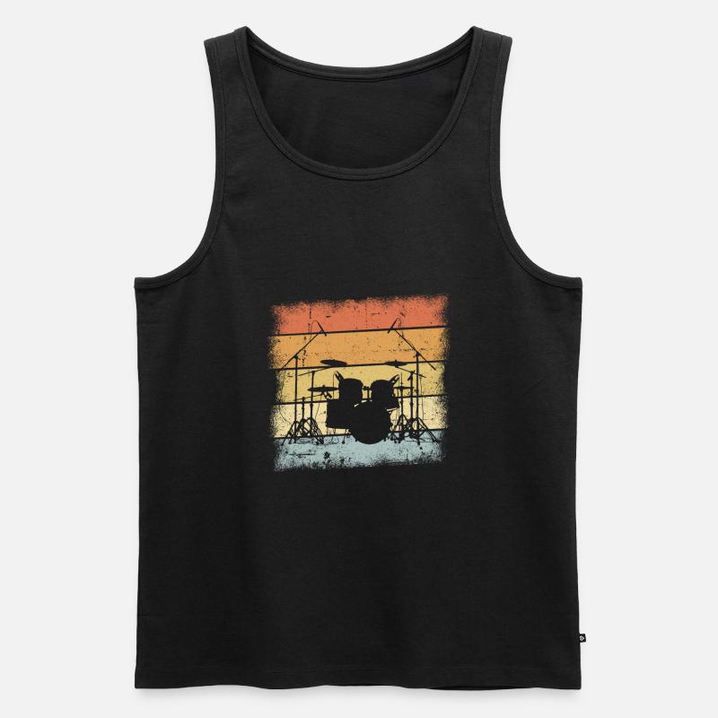 Drummer - Männer Premium Bio Tank Top - Schwarz
