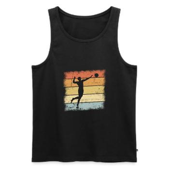 Volleyball Vintage - Männer Premium Bio Tank Top - Schwarz - Vorne - Michal (187cm)