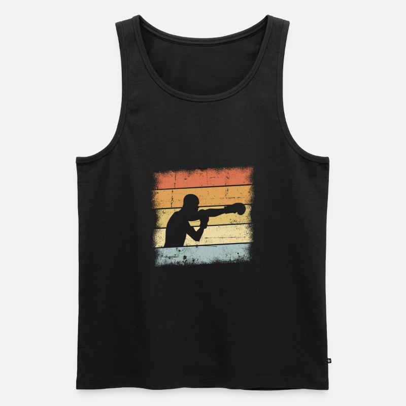 Boxer Retro - Männer Premium Bio Tank Top - Schwarz