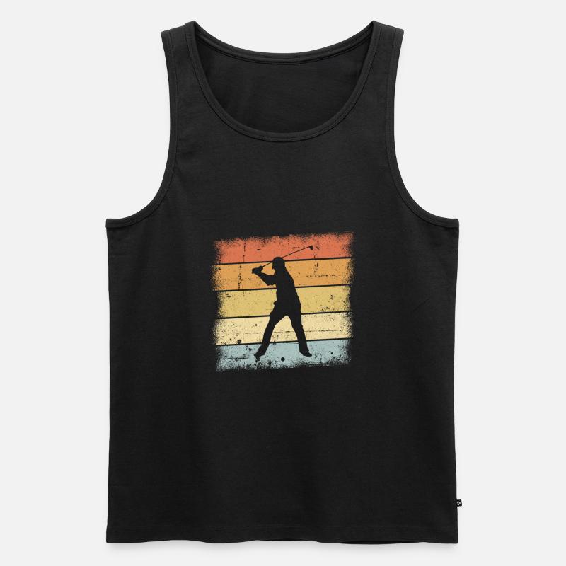 Golf Sunset - Männer Premium Bio Tank Top - Schwarz