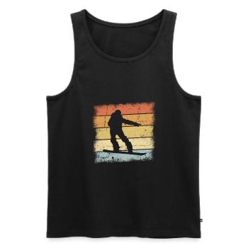 Snowboarder Outfit - Men's Premium Organic Tank Top - black - Front - AI Model Male 178 light (178cm)