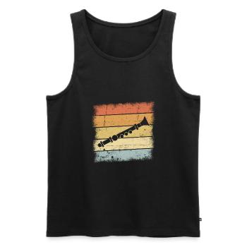 Flute - Men's Premium Organic Tank Top - black - Front - AI Model Male 178 light (178cm)