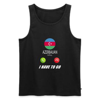 Azerbaijan ruft an Lusiger Flaggen Spruch - Männer Premium Bio Tank Top - Schwarz - Vorne - Michal (187cm)