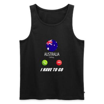 Australia calls lusiger flags saying - Men's Premium Organic Tank Top - black - Front - AI Model Male 178 light (178cm)