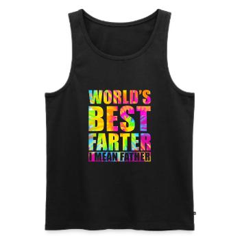 Farter Père Pète s’amuser à dire drôle Fête des Pères - Débardeur bio Premium Homme - noir - Devant - AI Model Male 178 light (178cm)