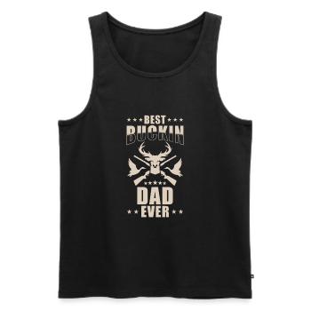 Chasseur Père Papa Chasse Cadeau de fête des Pères - Débardeur bio Premium Homme - noir - Devant - Michal (187cm)
