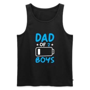 Papa de 2 garçons - Débardeur bio Premium Homme - noir - Devant - Michal (187cm)