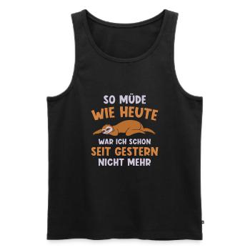 Faultier Geschenk Faultier Sprüche - Männer Premium Bio Tank Top - Schwarz - Vorne - Michal (187cm)