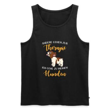 Hundespruch Hund - Männer Premium Bio Tank Top - Schwarz - Vorne - Michal (187cm)
