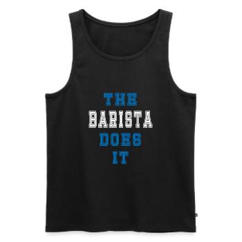 Le Barista le fait Barista Gift - Débardeur bio Premium Homme - noir - Devant - AI Model Male 178 light (178cm)