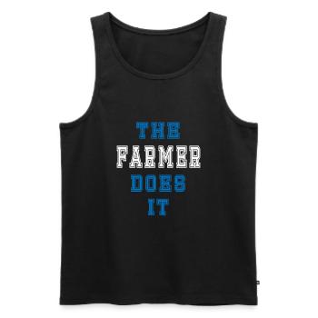 The Landwirt does it Landwirt Geschenk - Männer Premium Bio Tank Top - Schwarz - Vorne - AI Model Male 178 light (178cm)
