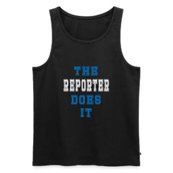 The Reporter does it Reporter Geschenk - Männer Premium Bio Tank Top - Schwarz - Vorne - AI Model Male 178 light (178cm)
