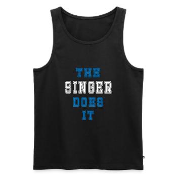 The Sänger does it Sänger Geschenk - Männer Premium Bio Tank Top - Schwarz - Vorne - AI Model Male 178 light (178cm)