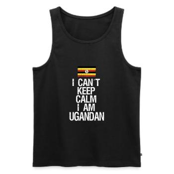 I can not Keep Calm I am Ugander - Männer Premium Bio Tank Top - Schwarz - Vorne - AI Model Male 178 light (178cm)