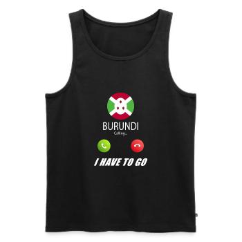 Le Burundi appelle les drapeaux lusiger en disant - Débardeur bio Premium Homme - noir - Devant - Michal (187cm)