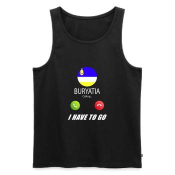 Buryatia ruft an Lusiger Flaggen Spruch - Männer Premium Bio Tank Top - Schwarz - Vorne - Michal (187cm)